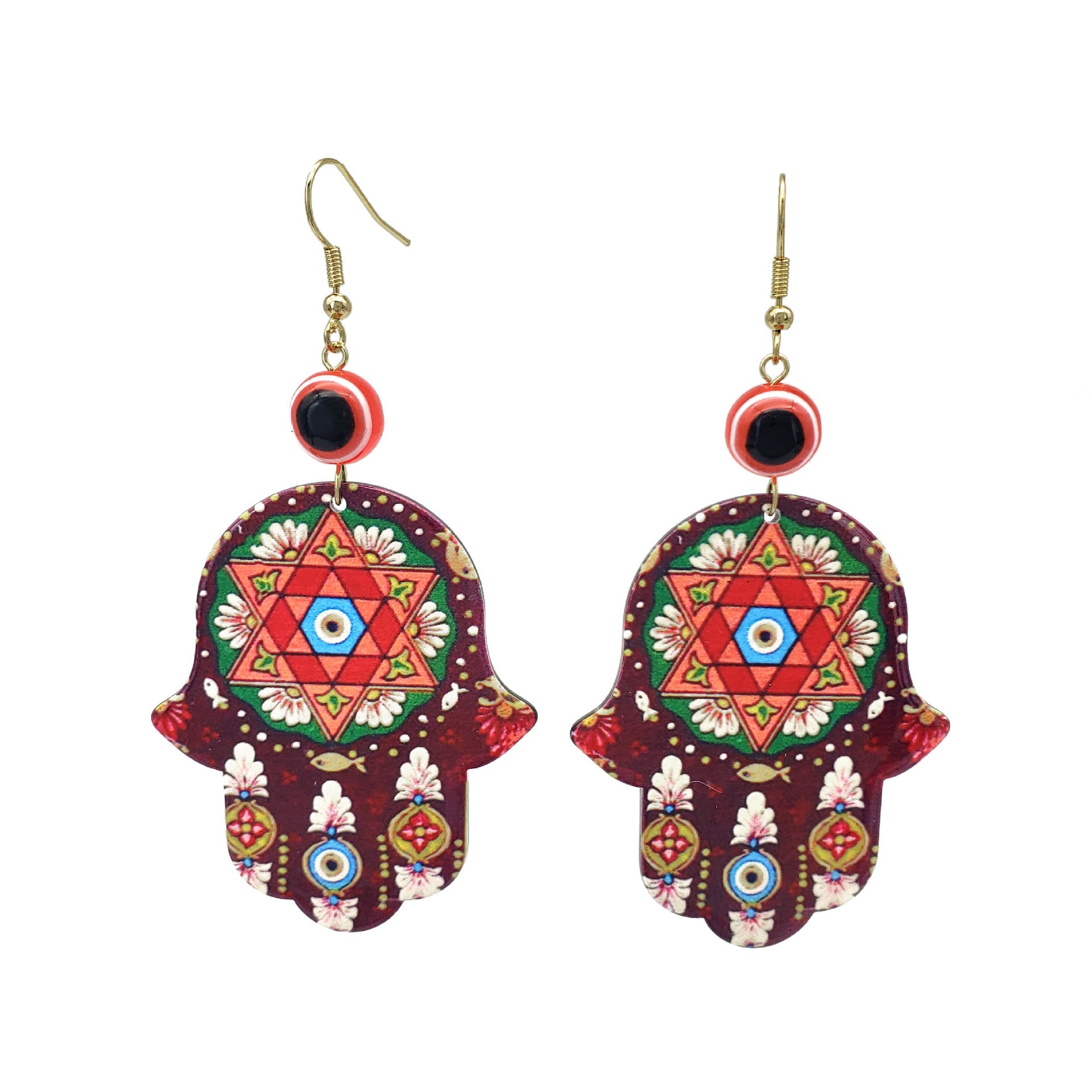 Wholesale Jewelry Devil Eyes Bohemian Acrylic Earrings 6pcs