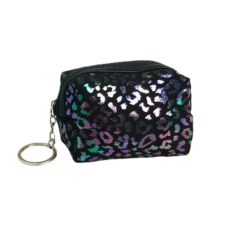Wholesale Hot Stamping Leopard Print Coin Purse Mini Keychain Bag Wallet Keychain