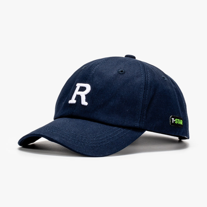 Wholesale R Logo Letter Embroidery Cotton Peaked Cap