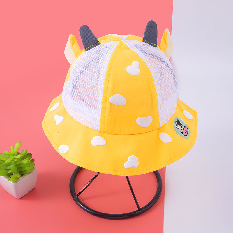 Sombrero de pescador para niños de algodón lindo al por mayor pequeña vaca