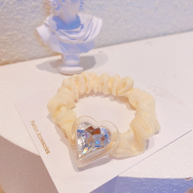 Wholesale Love Rhinestone Fabric Hair Tie