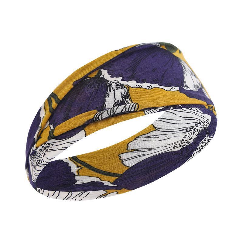 Venda al por mayor lazo elástico del pelo de la tela de la cruz del lado estrecho