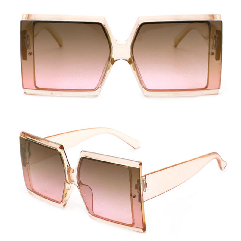 Wholesale PC Large Square Frame Sunscreen Ladies Sunglasses