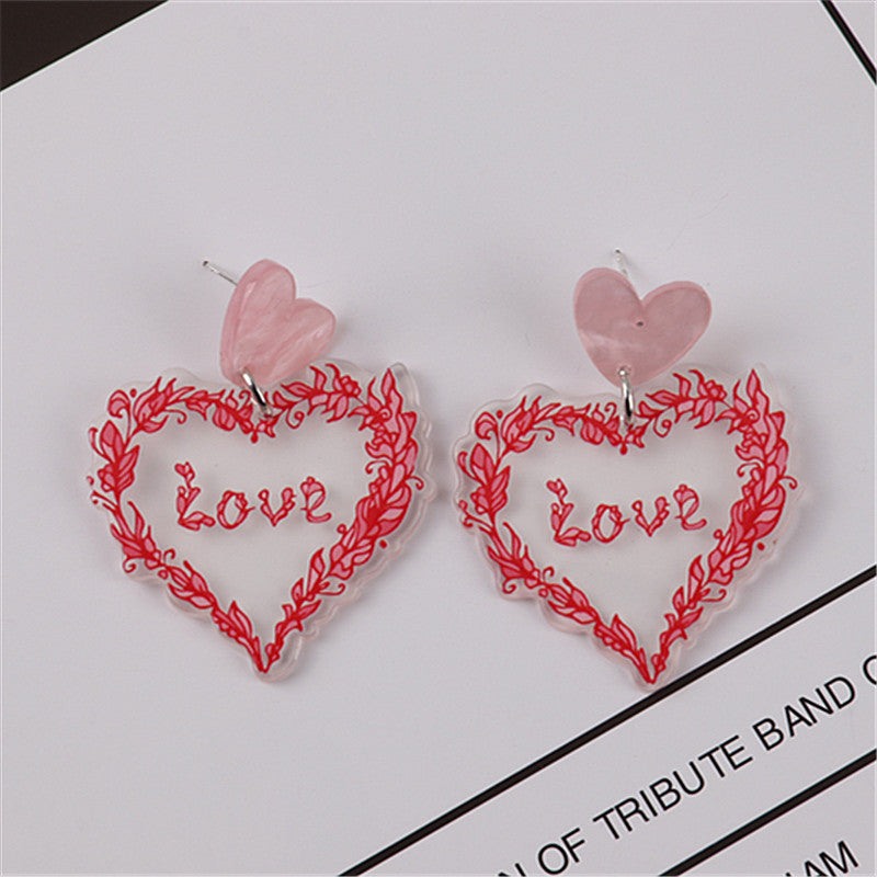Pendientes acrílicos del corazón de flamenco al por mayor