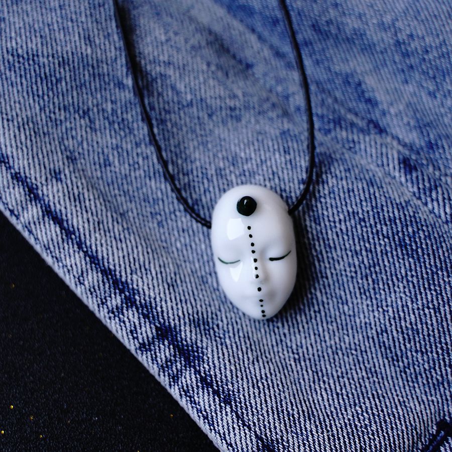 Wholesale Ghost Face Ceramic Necklace
