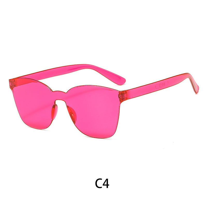 Wholesale PC Candy Color Adult All In One Rimless Sunglasses