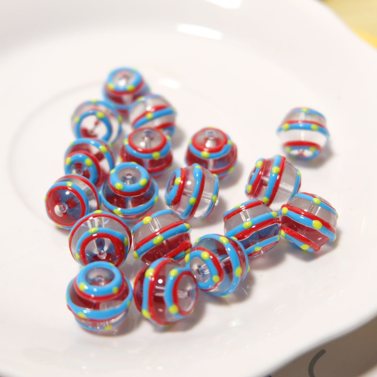 Cuentas de accesorios de joyería DIY de vidrio de dibujos animados de 12MM al por mayor