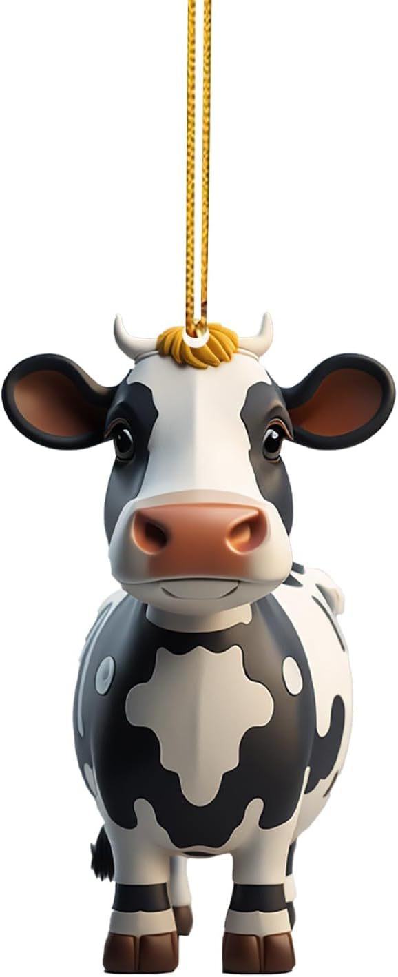 Wholesale Colorful Cartoon Cow Car Christmas Tree Decorations