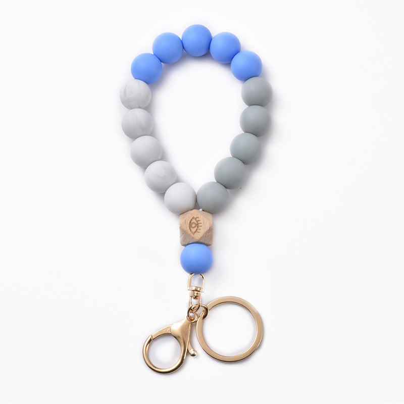 Wholesale Silicone Beaded Wrist Keychain