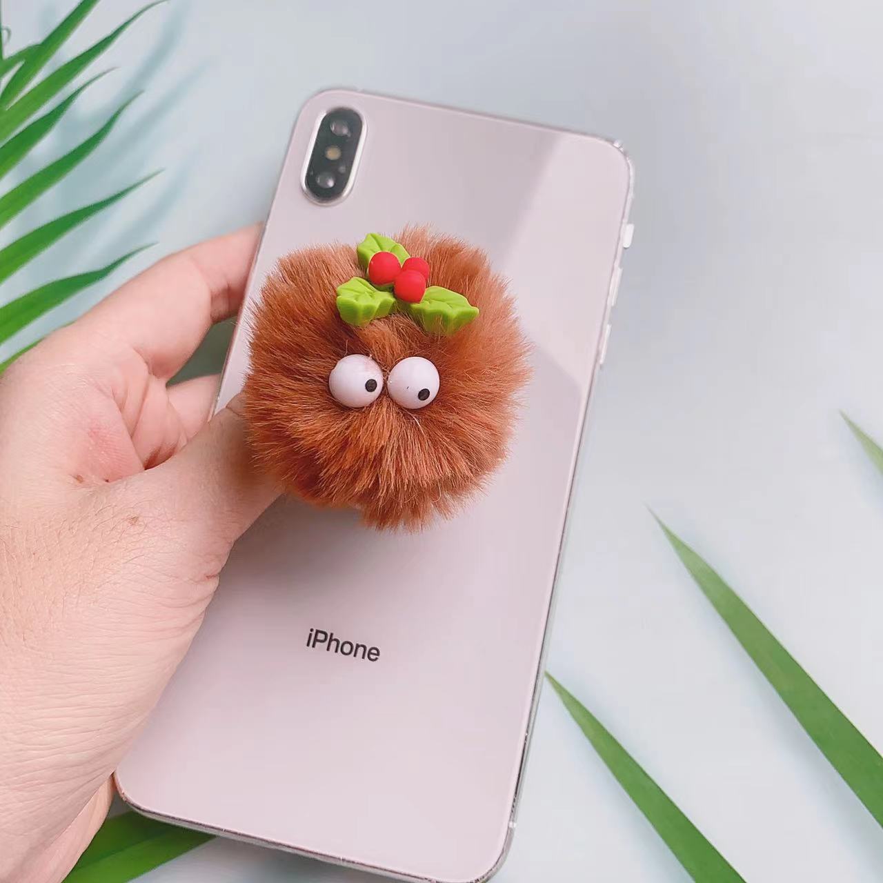 Tenedor del airbag del teléfono de la historieta de los ojos de la felpa al por mayor