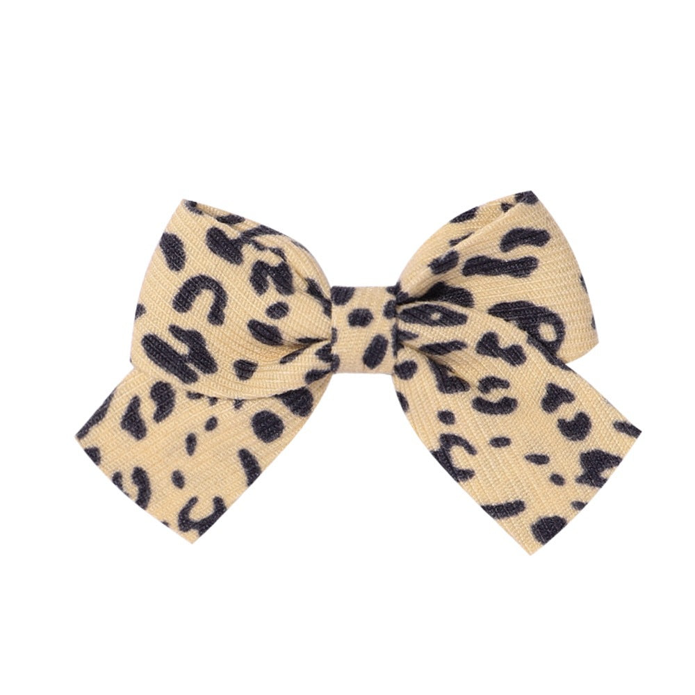 Wholesale Milk Pattern Fabric Bow Hair Clips