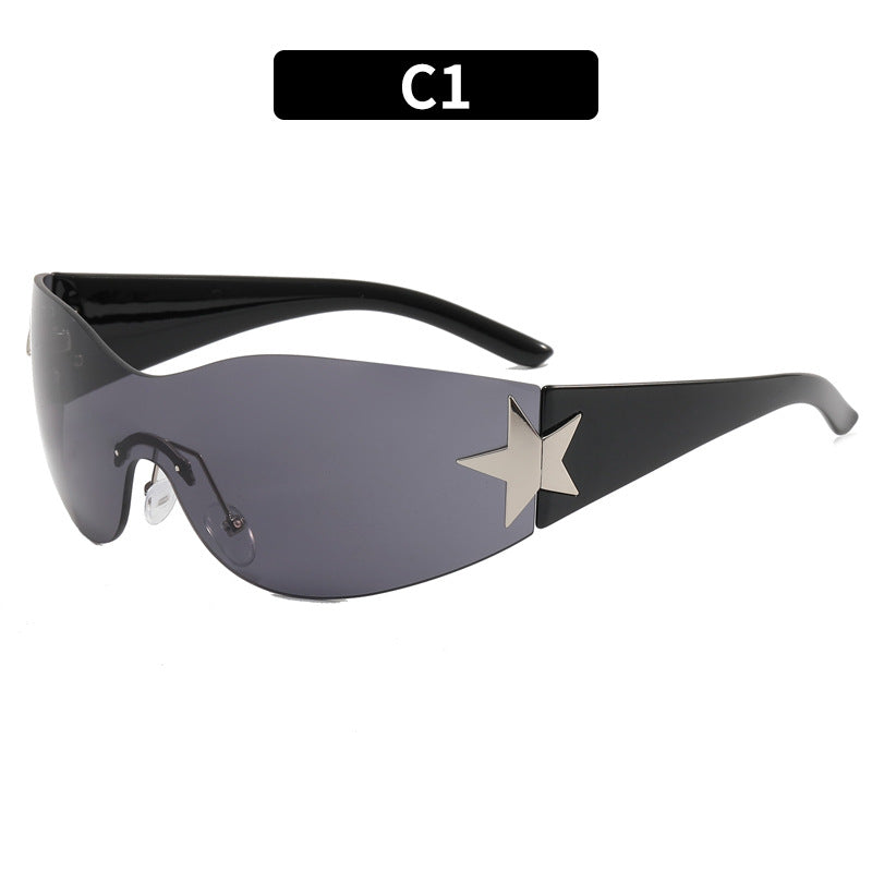 Wholesale PC All-in-one Frameless Five-pointed Star Sunglasses