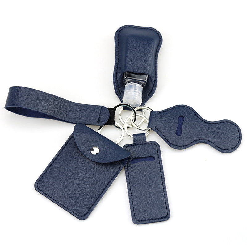 Wholesale PU Hand Sanitizer Bottle Leather Case Keychain