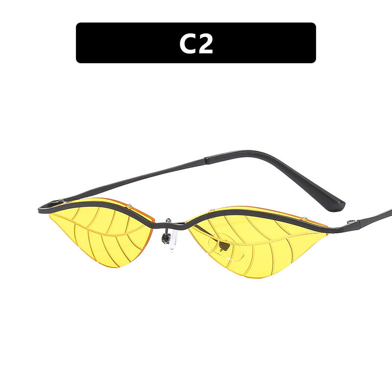 Wholesale PC Frameless Small Frame Cutting Edge Christmas Decoration Leaves Sunglasses