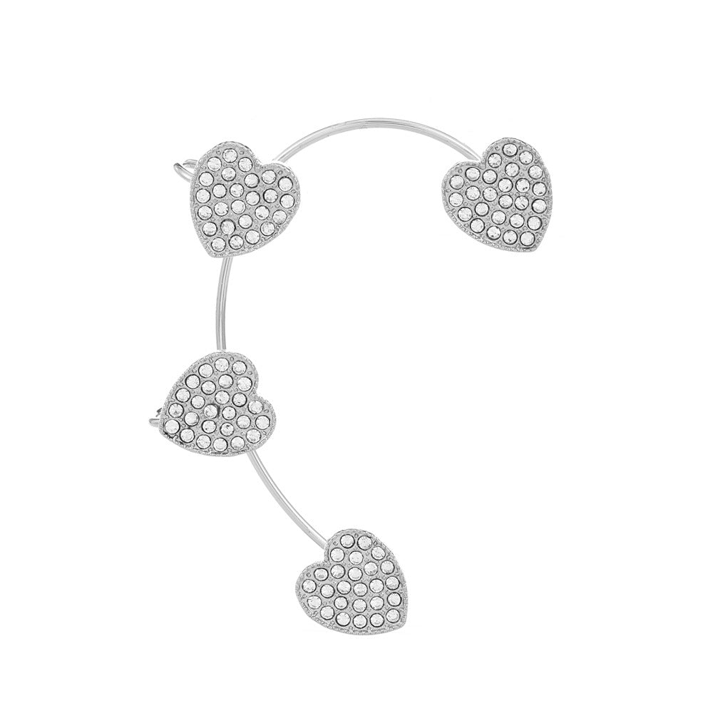 Venta al por mayor Pendientes de aleación de manguito de oreja de mariposa de diamante