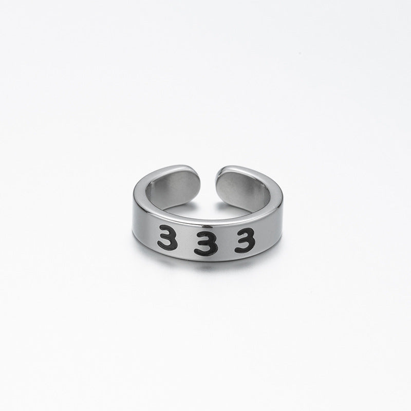 Wholesale Lucky Angel Numbers Stainless Steel Rings