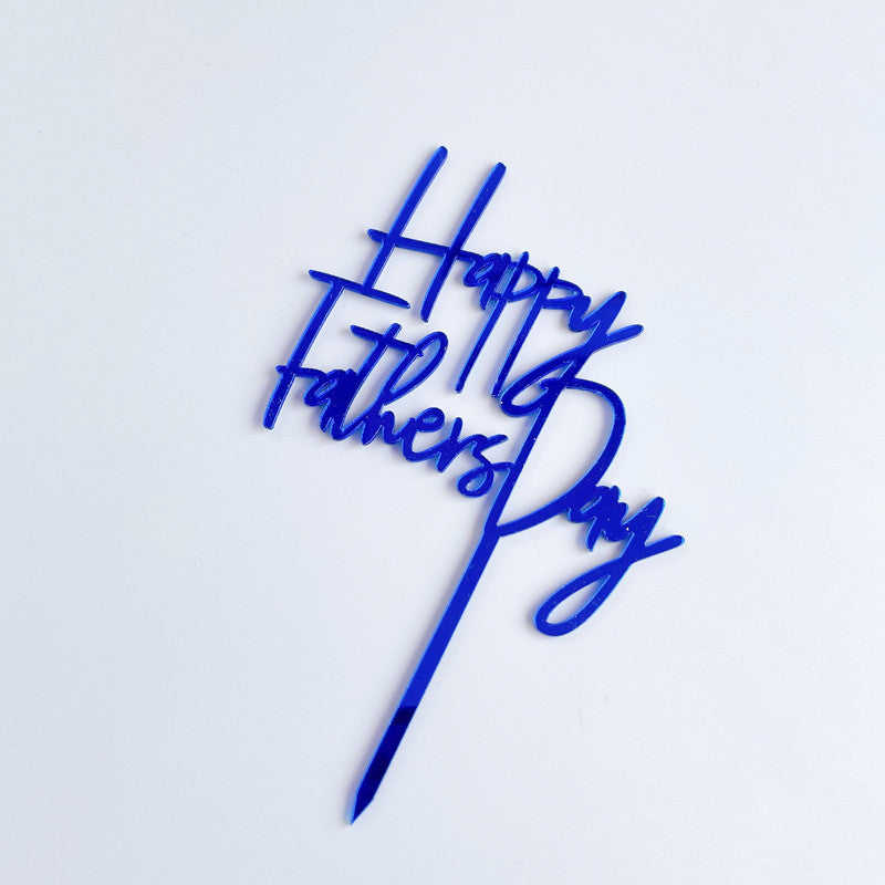 Wholesale 10PCS/PACK Father's Day Happy Acrylic Cake Card Decoration