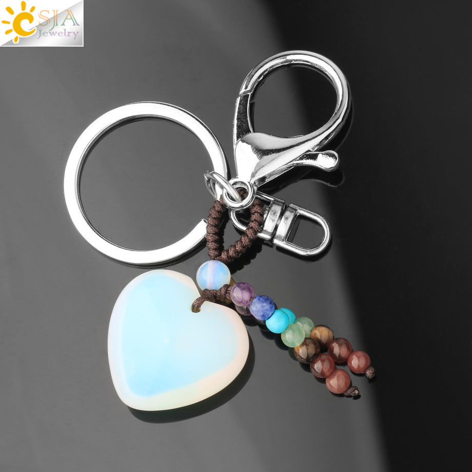 Wholesale Love Natural Crystal Keychain