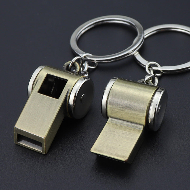 Wholesale Zinc Alloy Copper Color Whistle Keychain
