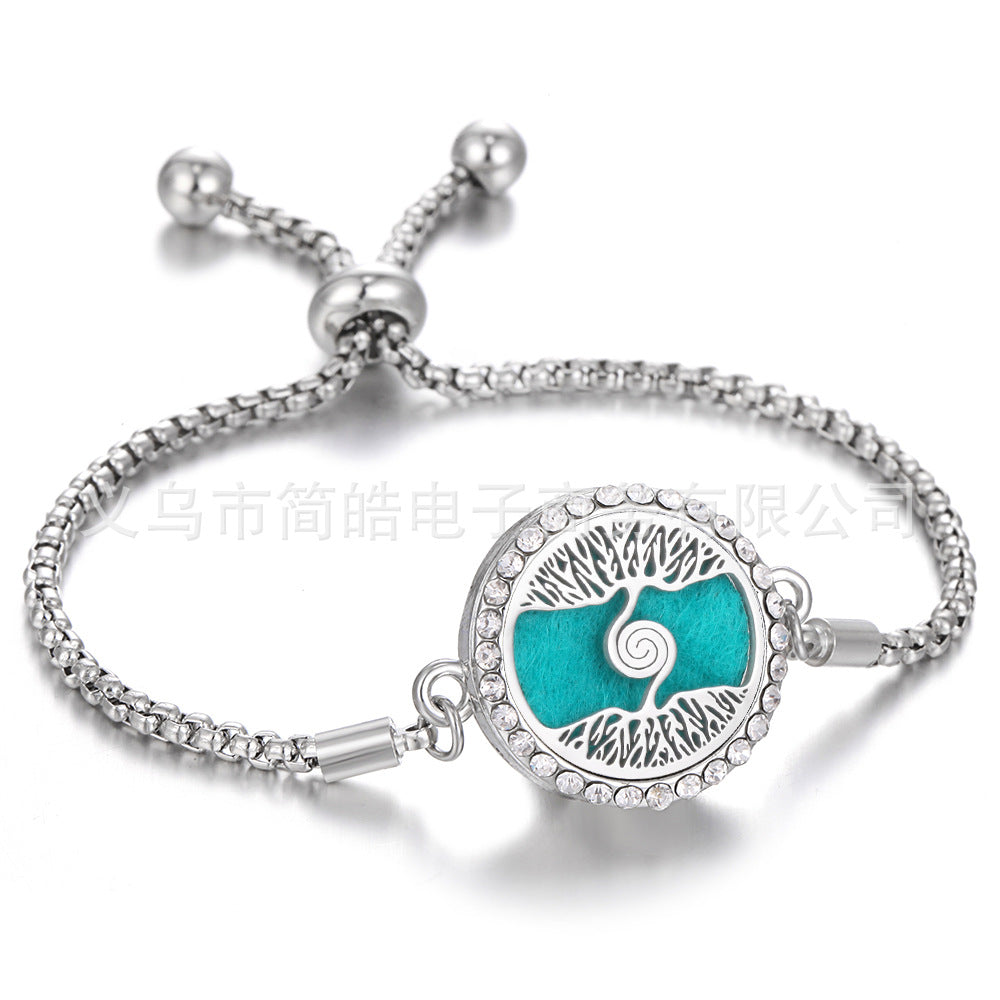 Wholesale Stainless Steel Tree of Life Hollow Aromatherapy Bracelet