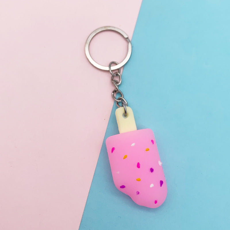 Wholesale Candy Color Ice Cream Soft Gel Keychains