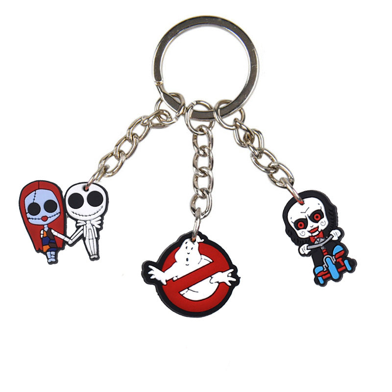 Wholesale 10pcs Halloween Cartoon Silicone Keychain