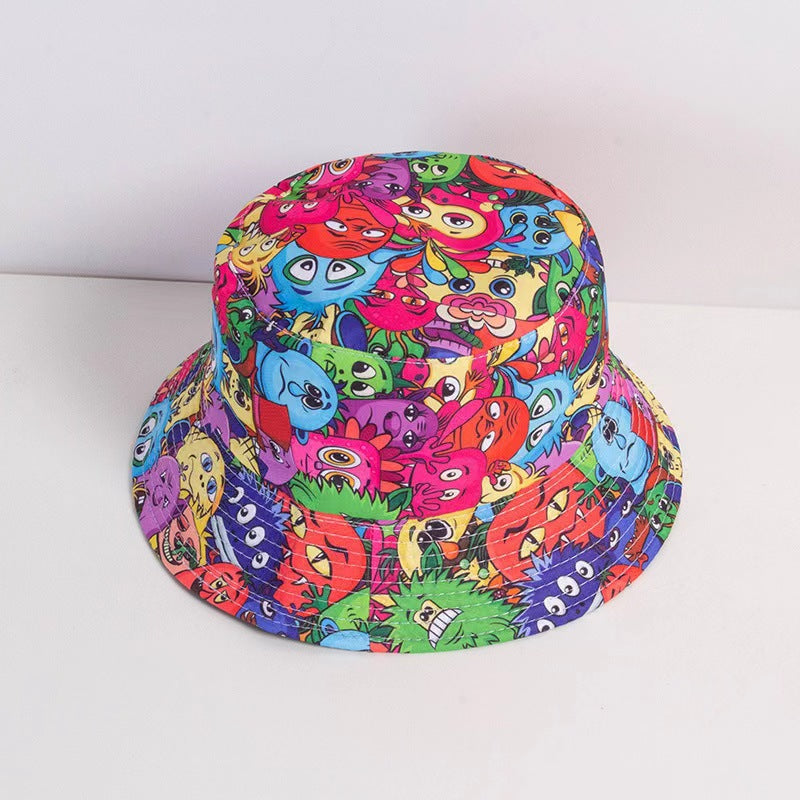 Sombrero de cubo de poliéster de graffiti de color al por mayor