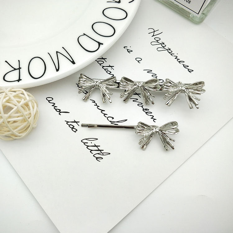 Wholesale Bowknot Glossy Alloy Hair Clips Set