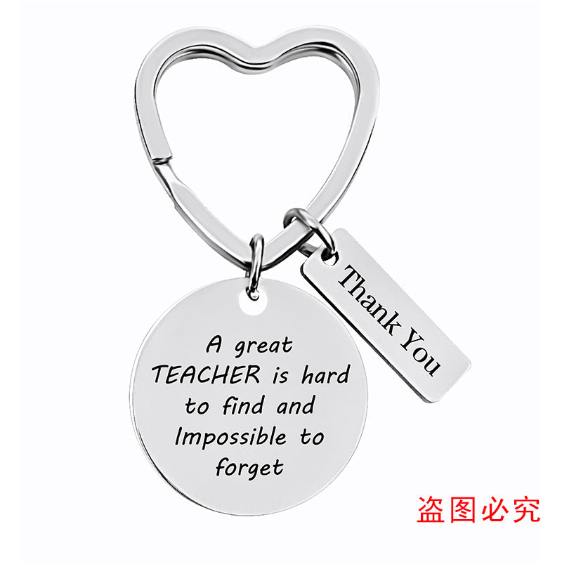 Wholesale Teacher's Day Stainless Steel Keychain Thanksgiving
