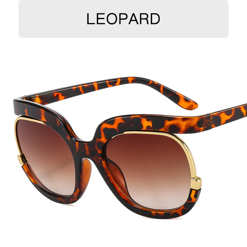 Wholesale PC Contrasting Color Big Frame Round Sunglasses