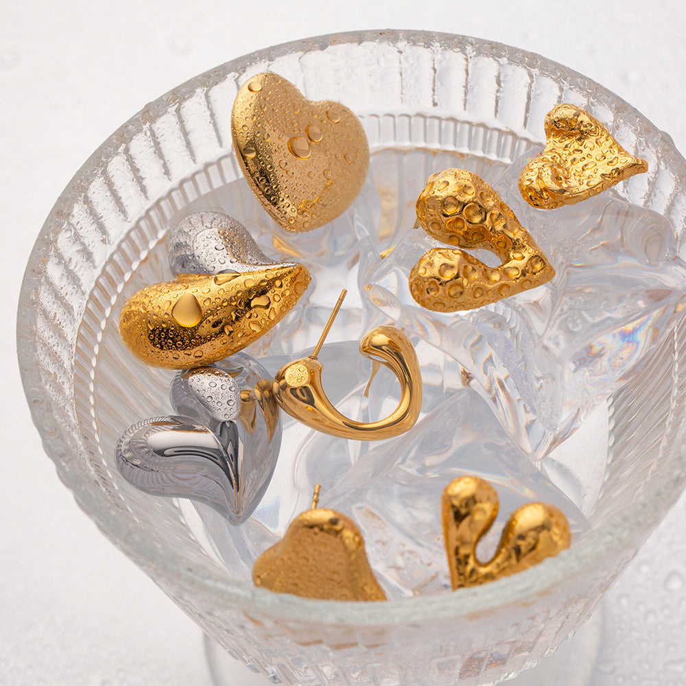 Wholesale Heart-shaped Stainless Steel Earrings