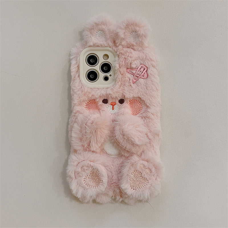 Venta al por mayor Caja Del Teléfono De La Felpa Del Conejito Rosa De La Horquilla