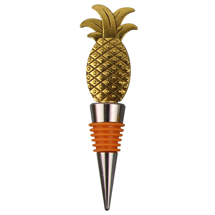 Wholesale DIY Gold Pineapple Zinc Alloy Red Wine Bottle Stoppers