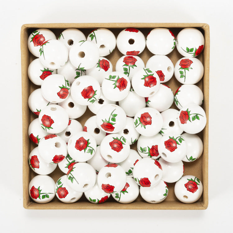 Cuentas de madera coloridas para el día de la madre, 10 Uds., 20MM, venta al por mayor