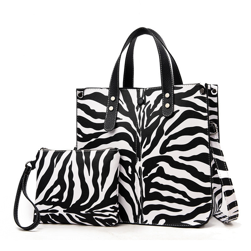 Wholesale Polyester Leopard Pattern Cow Pattern Mother Bag Two-piece Set