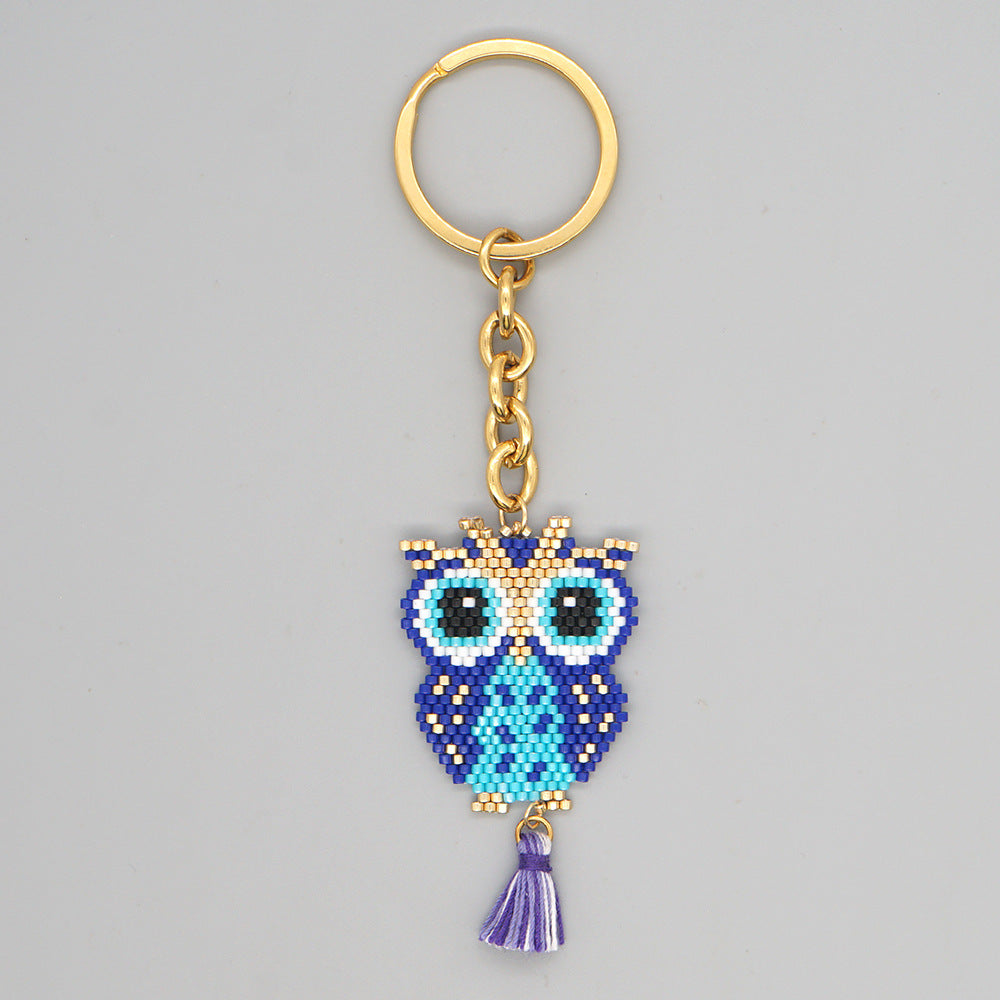 Wholesale Hand Woven Owl Resin Keychain