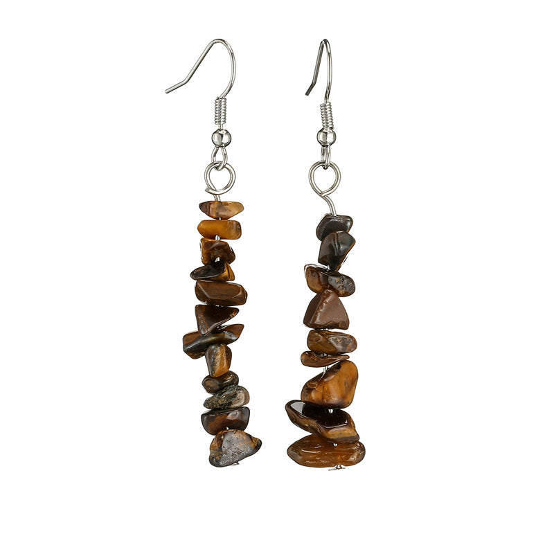 Wholesale Natural Agate Crushed Stone Earrings