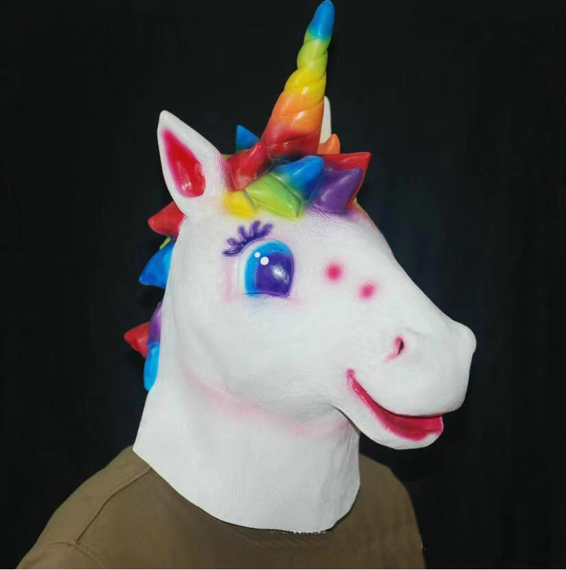 Wholesale 2PCS Animal Horse Head Cover Latex Headwear