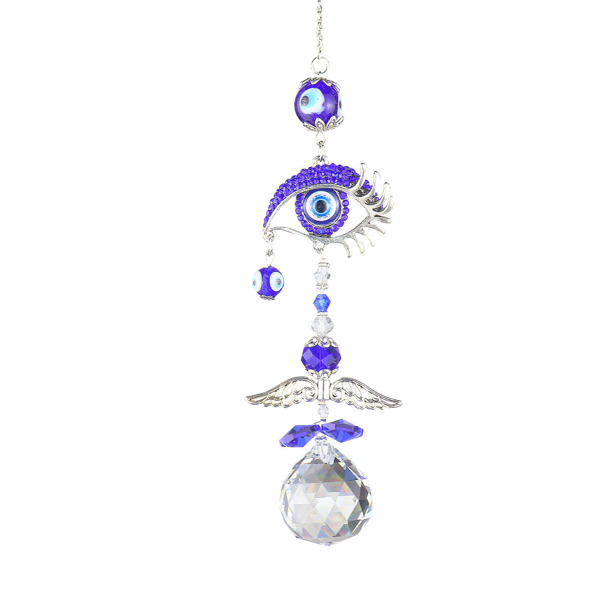 Venta al por mayor colgante de cristal blanco mal de ojo cristal Sun Catcher