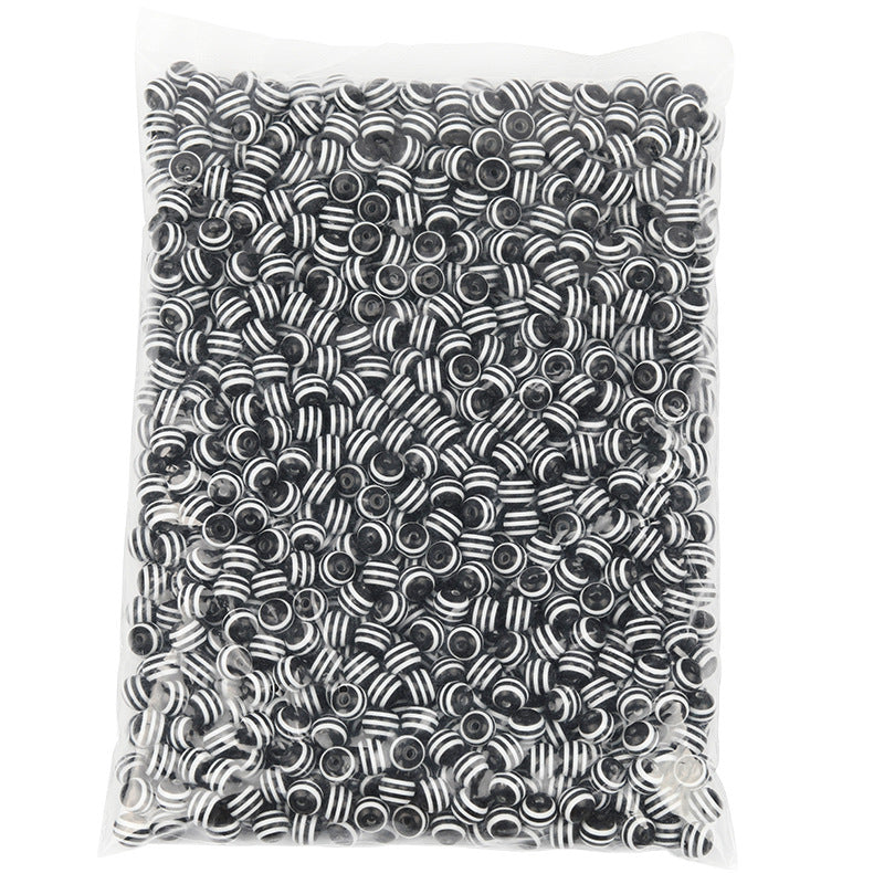 Wholesale 1000PCS Color Striped Resin Beads 6/8/10MM