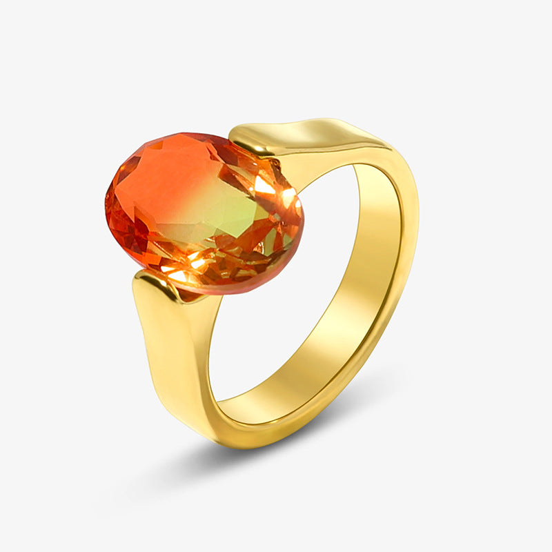 Wholesale Heart Gemstone Stainless Steel Rings