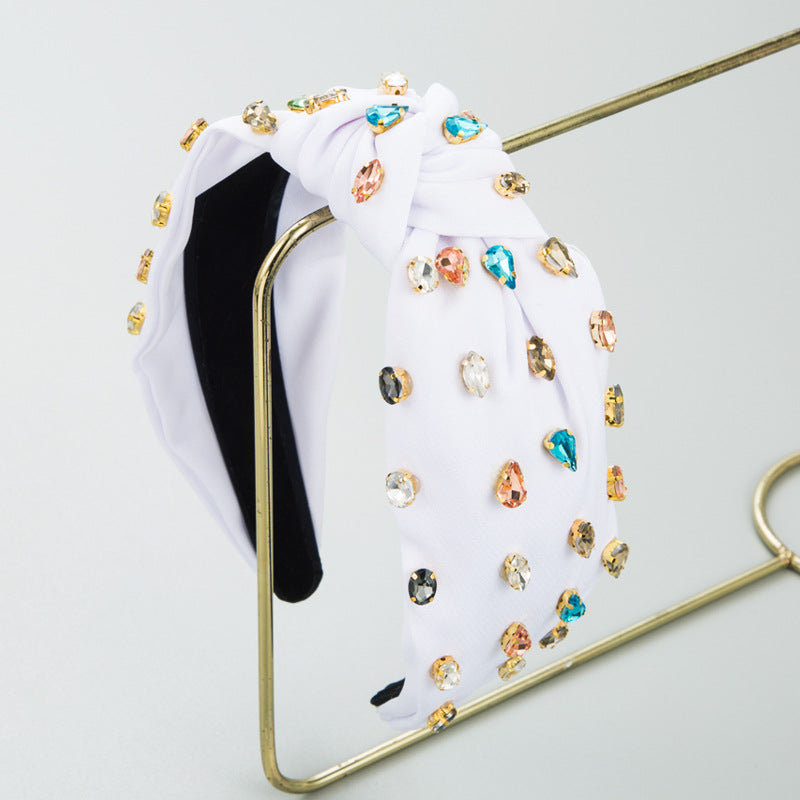 Venta al por mayor Diadema De Tela De Diamante Completo