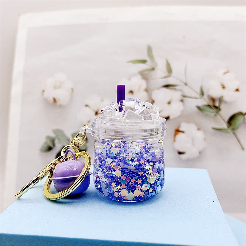 Llavero creativo al por mayor de la botella de la deriva del aceite luminoso de acrílico