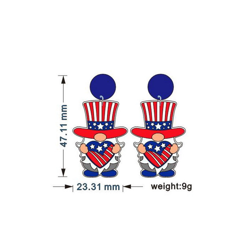 Wholesale USA Independence Day Acrylic Earrings