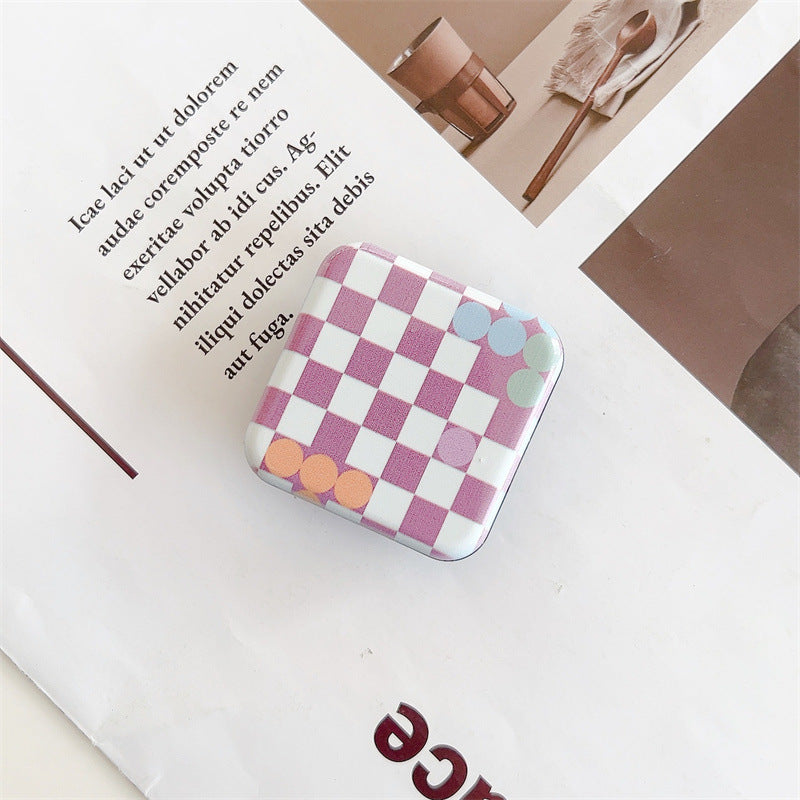 Soporte plástico al por mayor del teléfono móvil del espejo del tablero de ajedrez