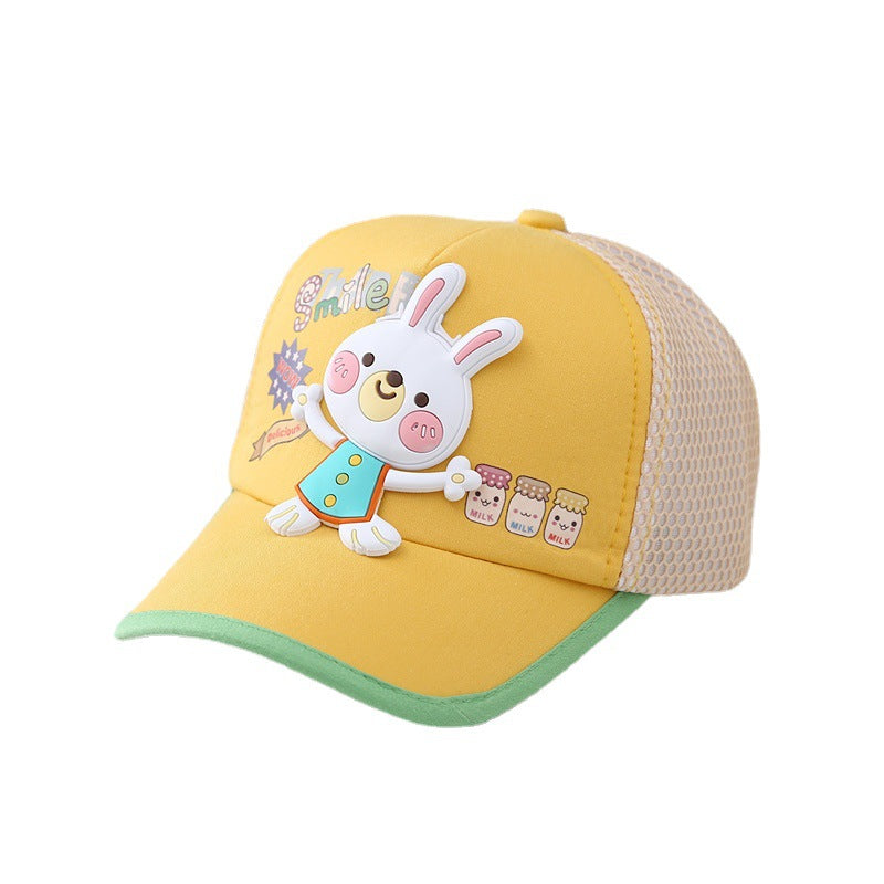 Wholesale Rabbit Print Kids Mesh Cotton Baseball Cap