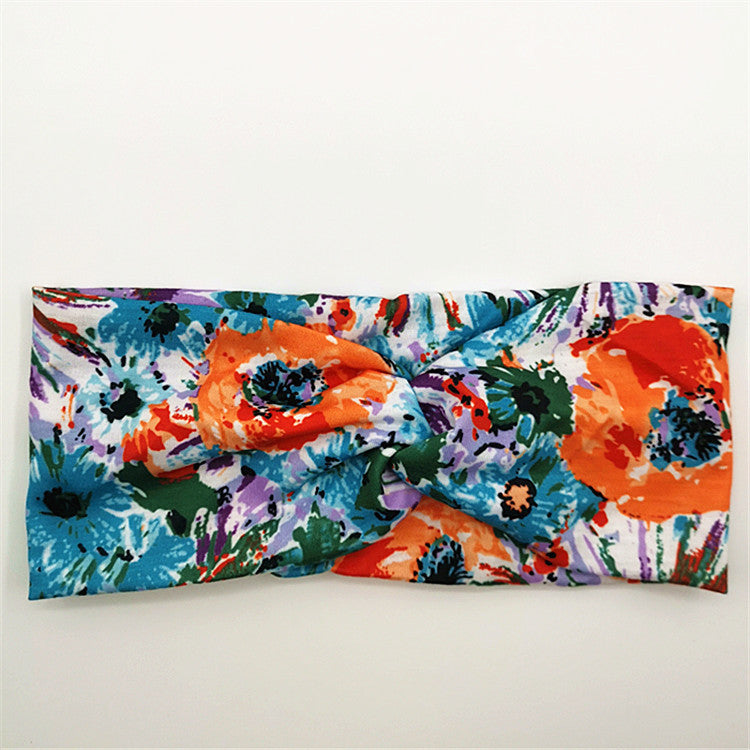 Venta al por mayor Diadema De Algodón Con Estampado De Seda De Leche