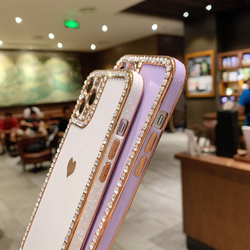 Wholesale TPU Rhinestone Heart Phone Case