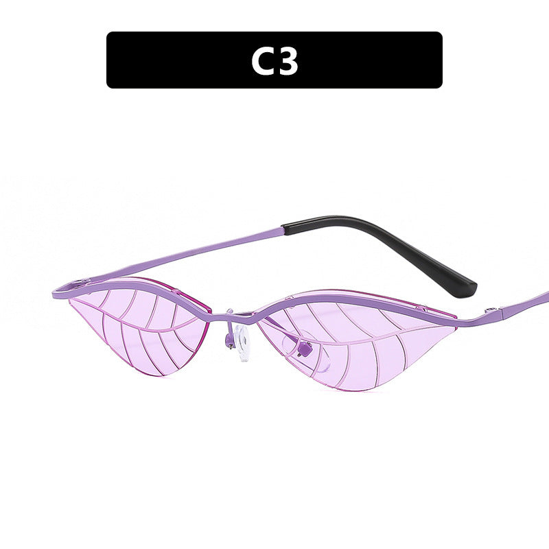 Wholesale PC Frameless Small Frame Cutting Edge Christmas Decoration Leaves Sunglasses