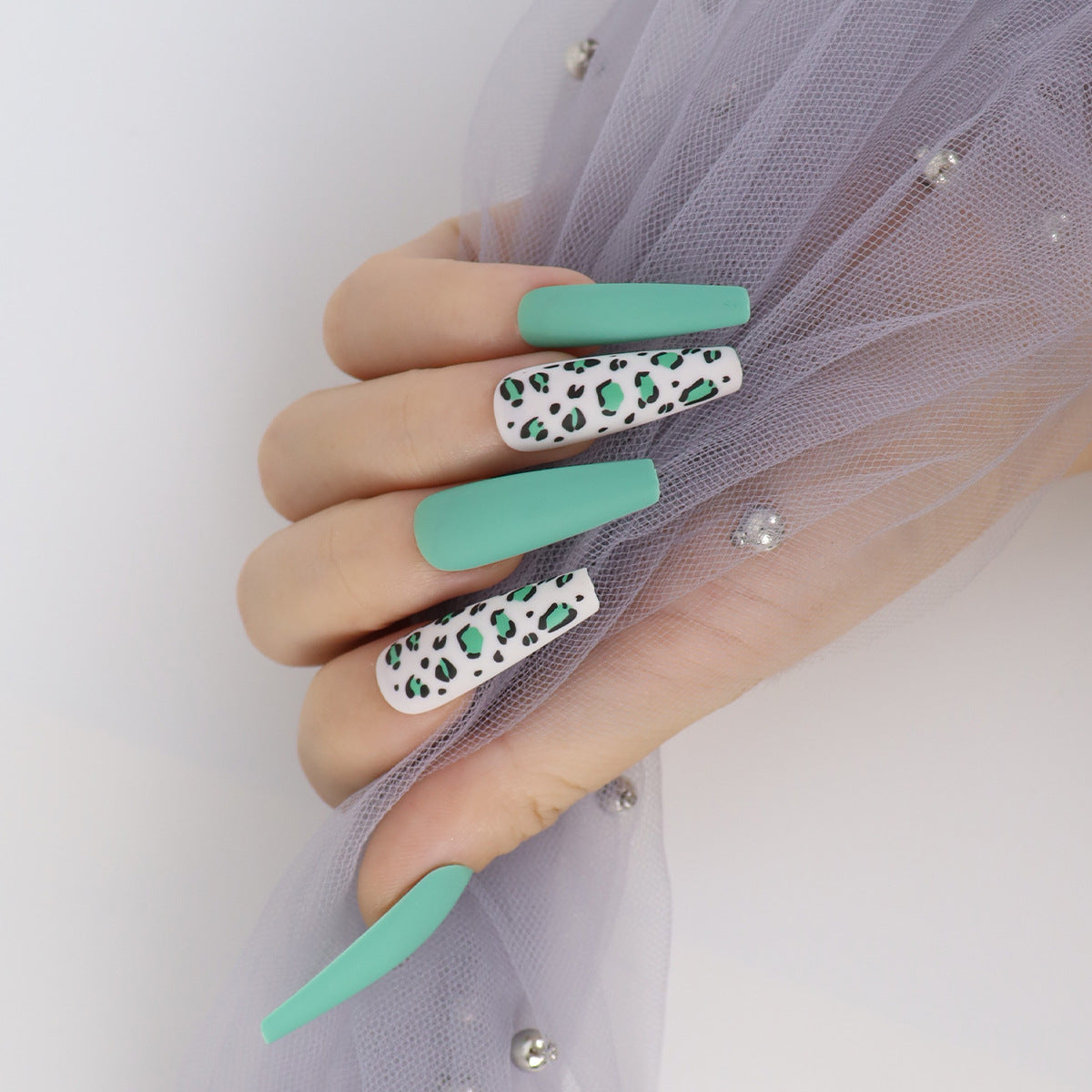 Parches de mejora de uñas largas de plástico de plástico de 24 piezas al por mayor